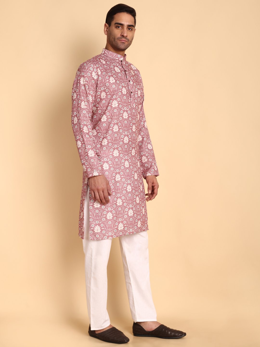 Onion Floral Printed Cotton Kurta Pyjama