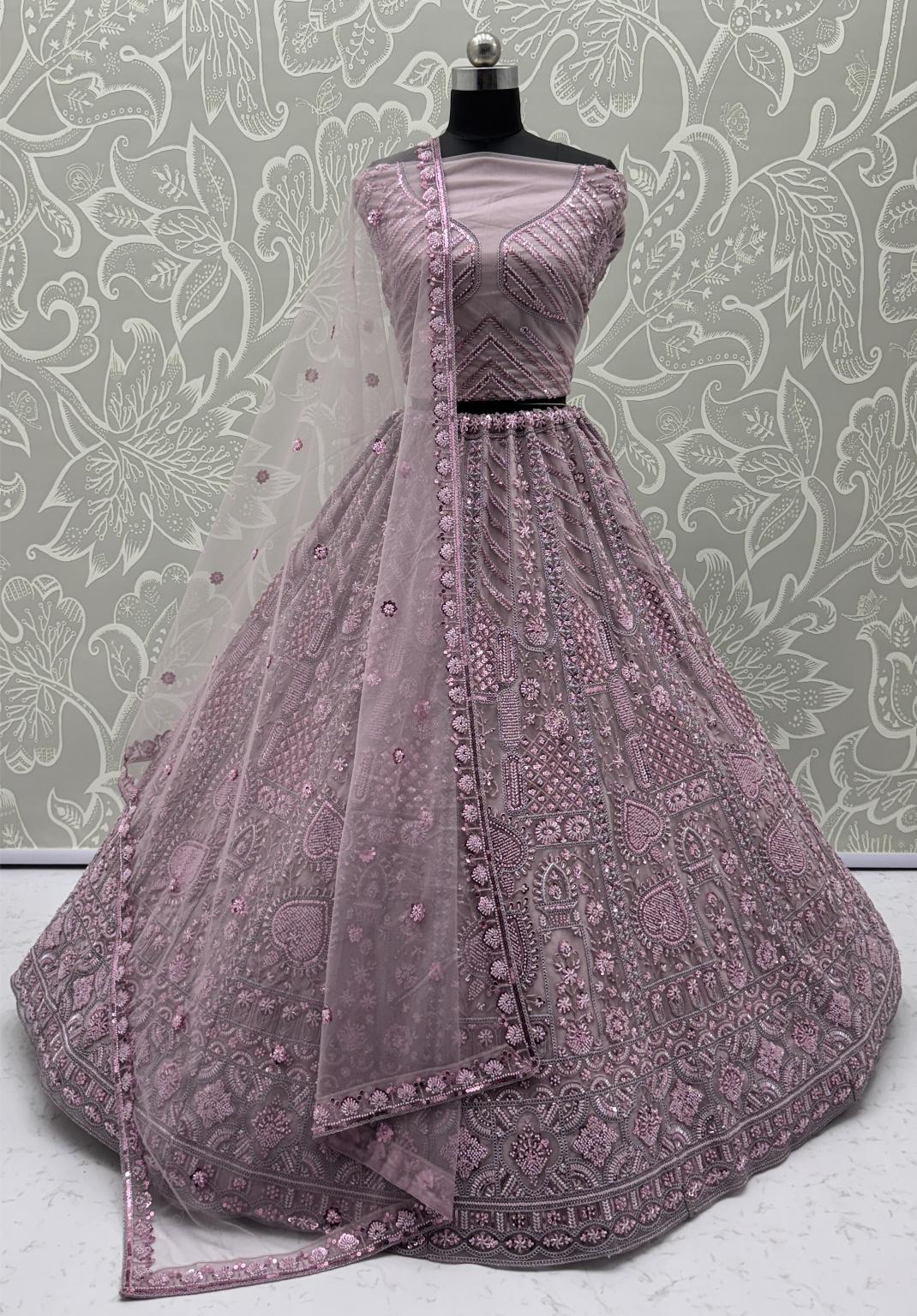 Onion Net Wedding Lehenga
