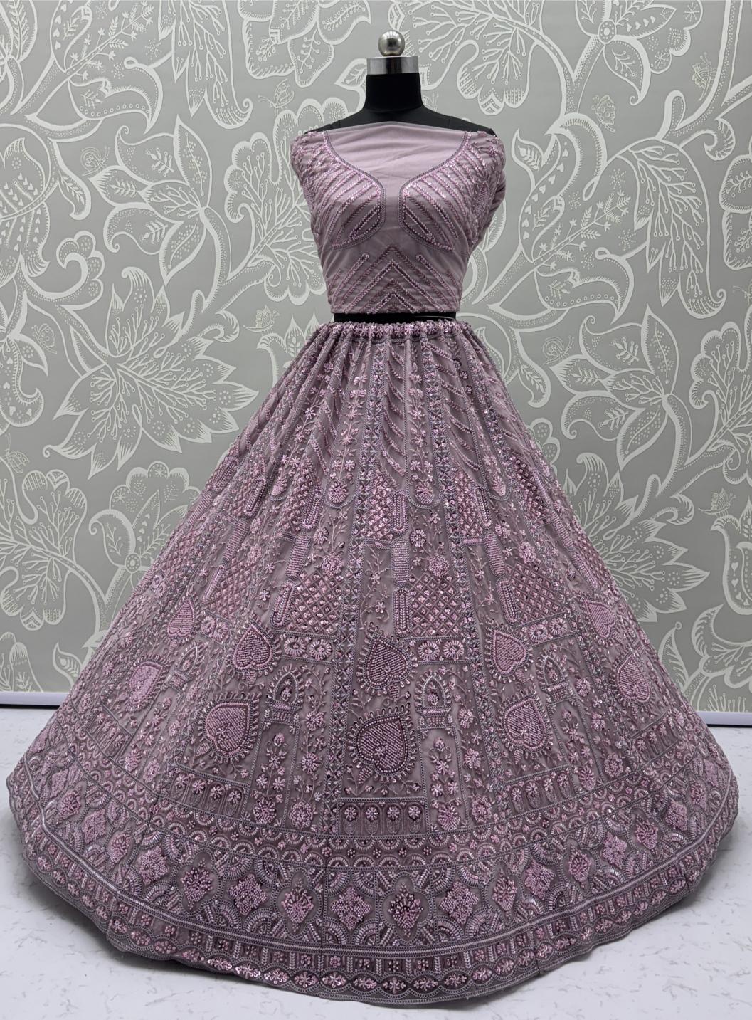 Onion Net Wedding Lehenga — alternate view