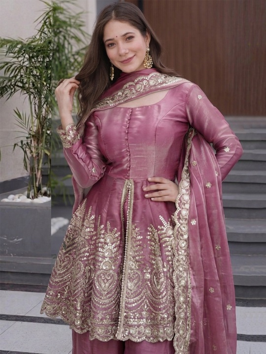 Onion Pink Designer Sharara Suit