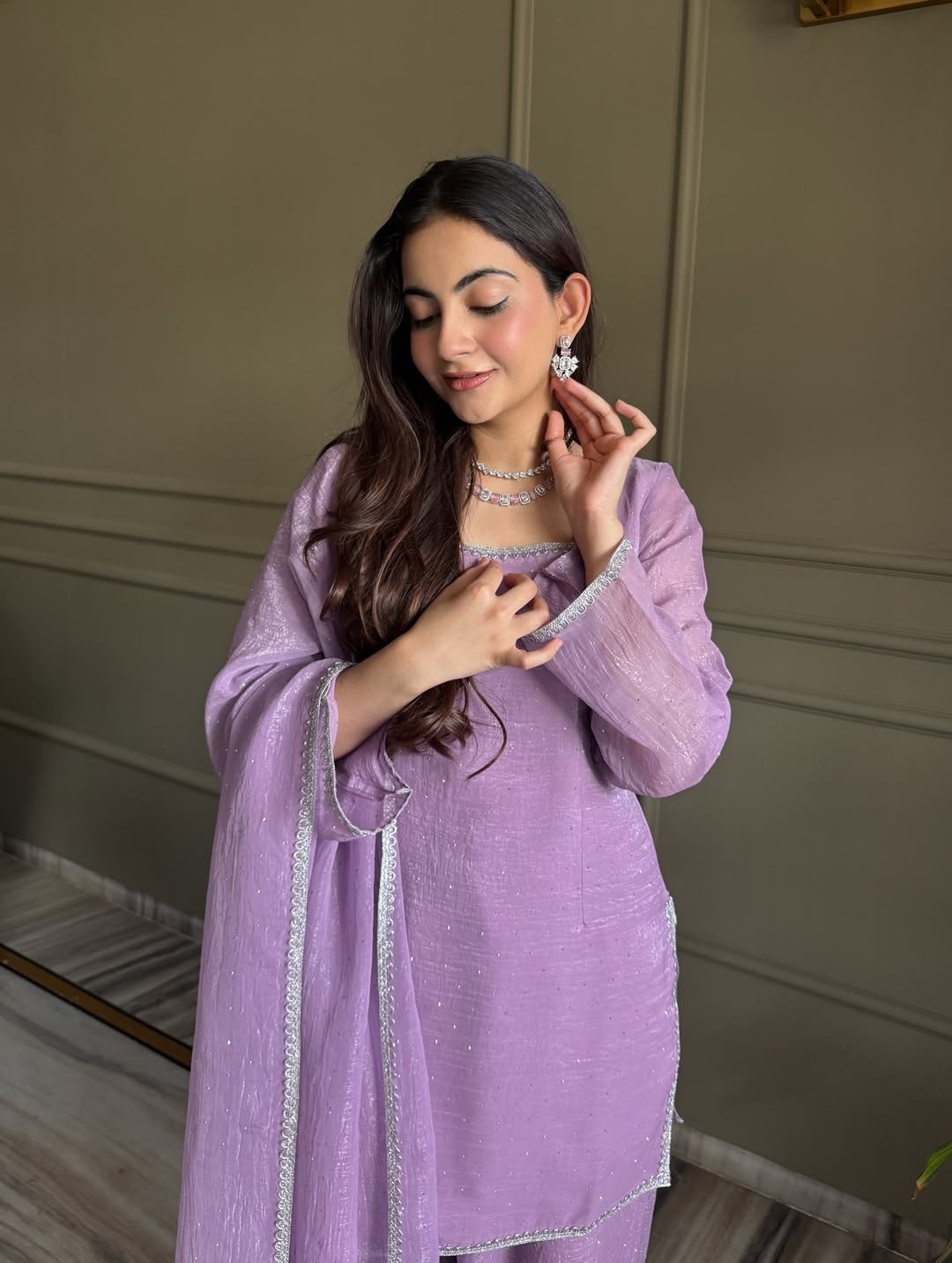Onion Zardosi Crunchy Palazzo Suit