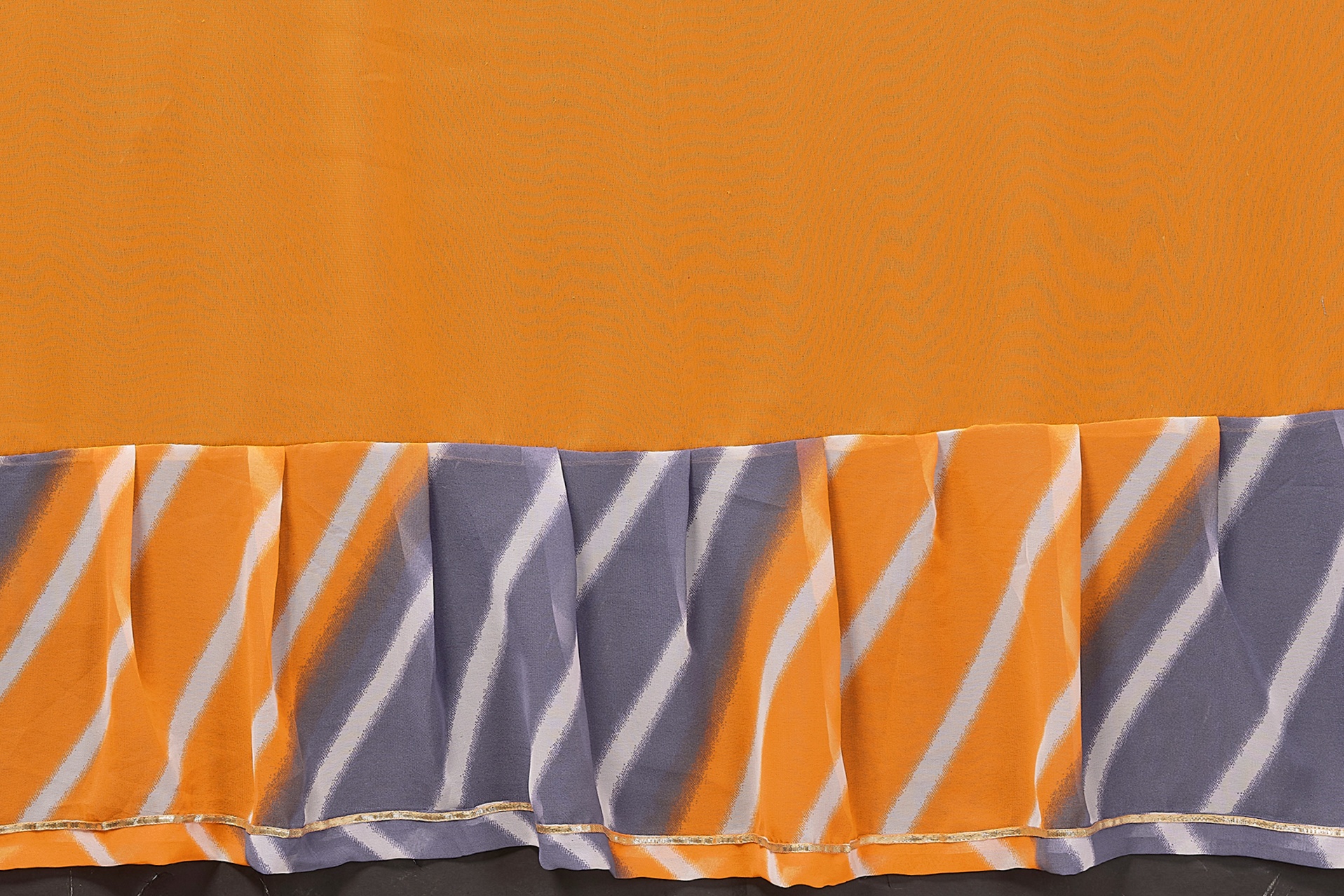 Orange Georgette Designer Ruffle Saree