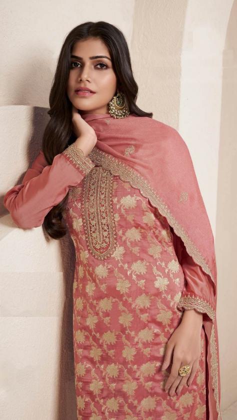 Orange Jacquard Sharara Suits — alternate view