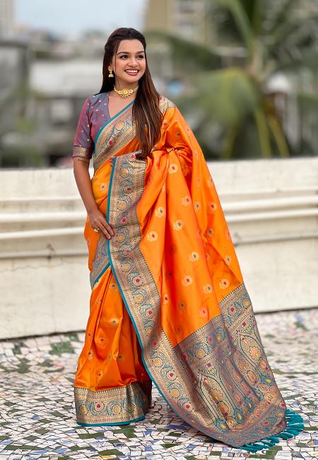 Orange Soft Silk Saree