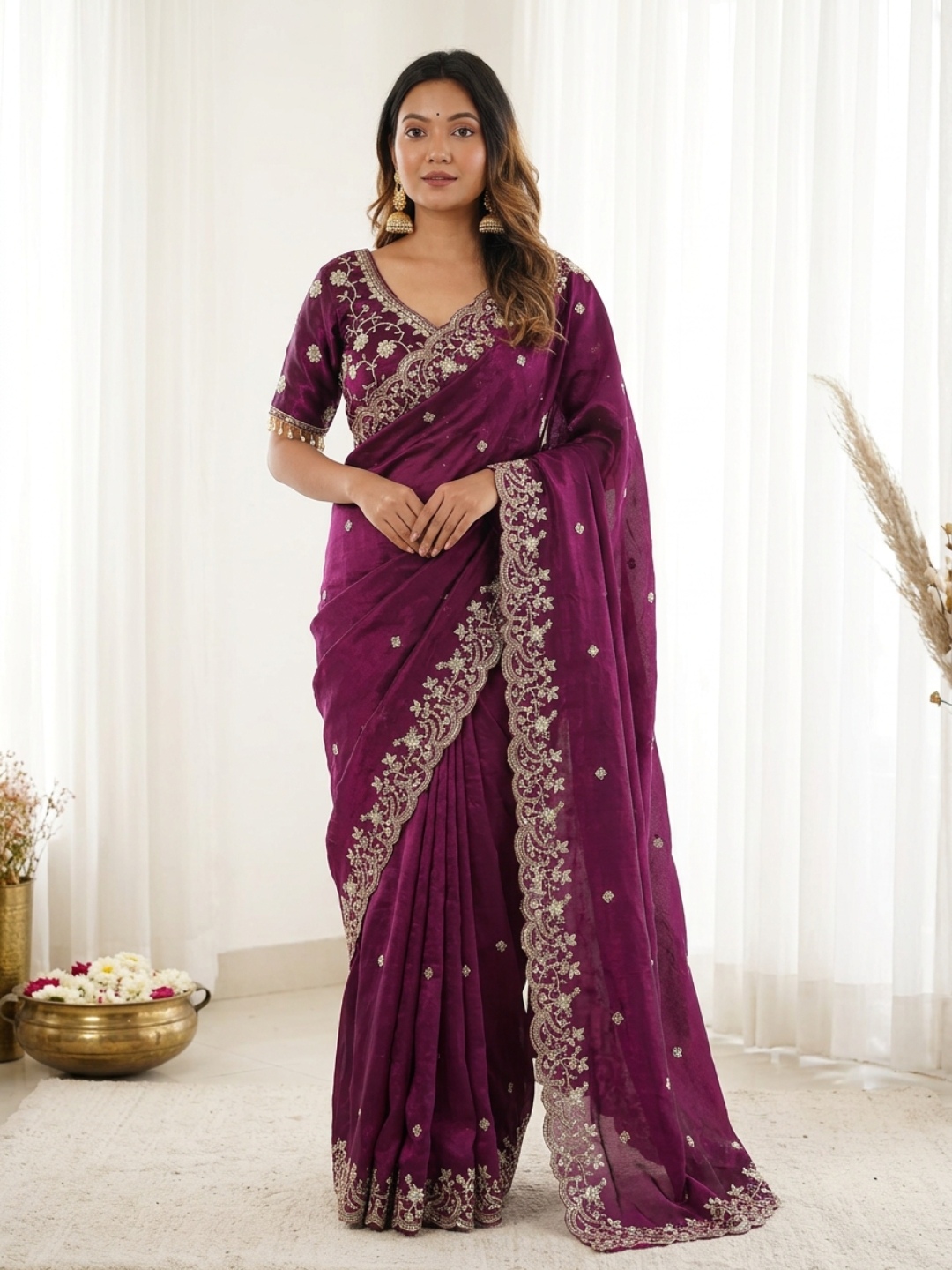 Orchid Radiance Purple Designer Saree
