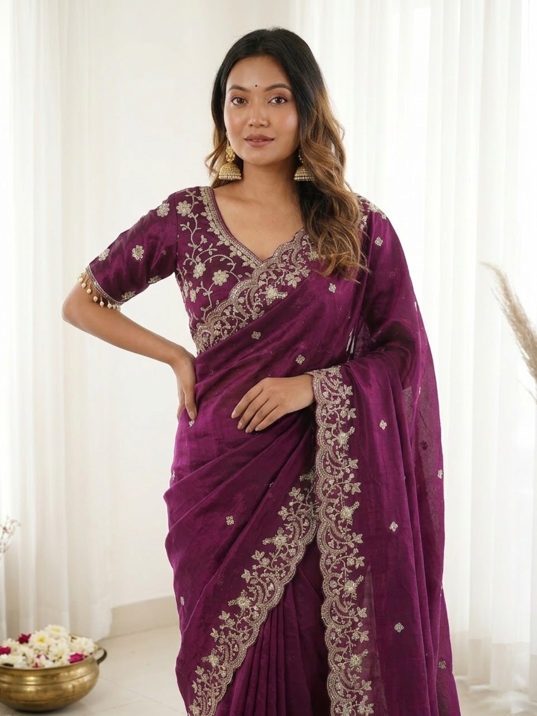 Orchid Radiance Purple Designer Saree