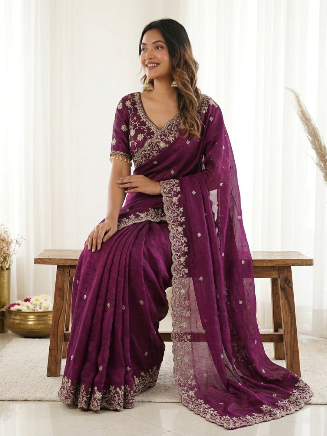 Orchid Radiance Purple Designer Saree