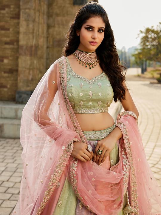 Party Wear Multi Color Lehenga