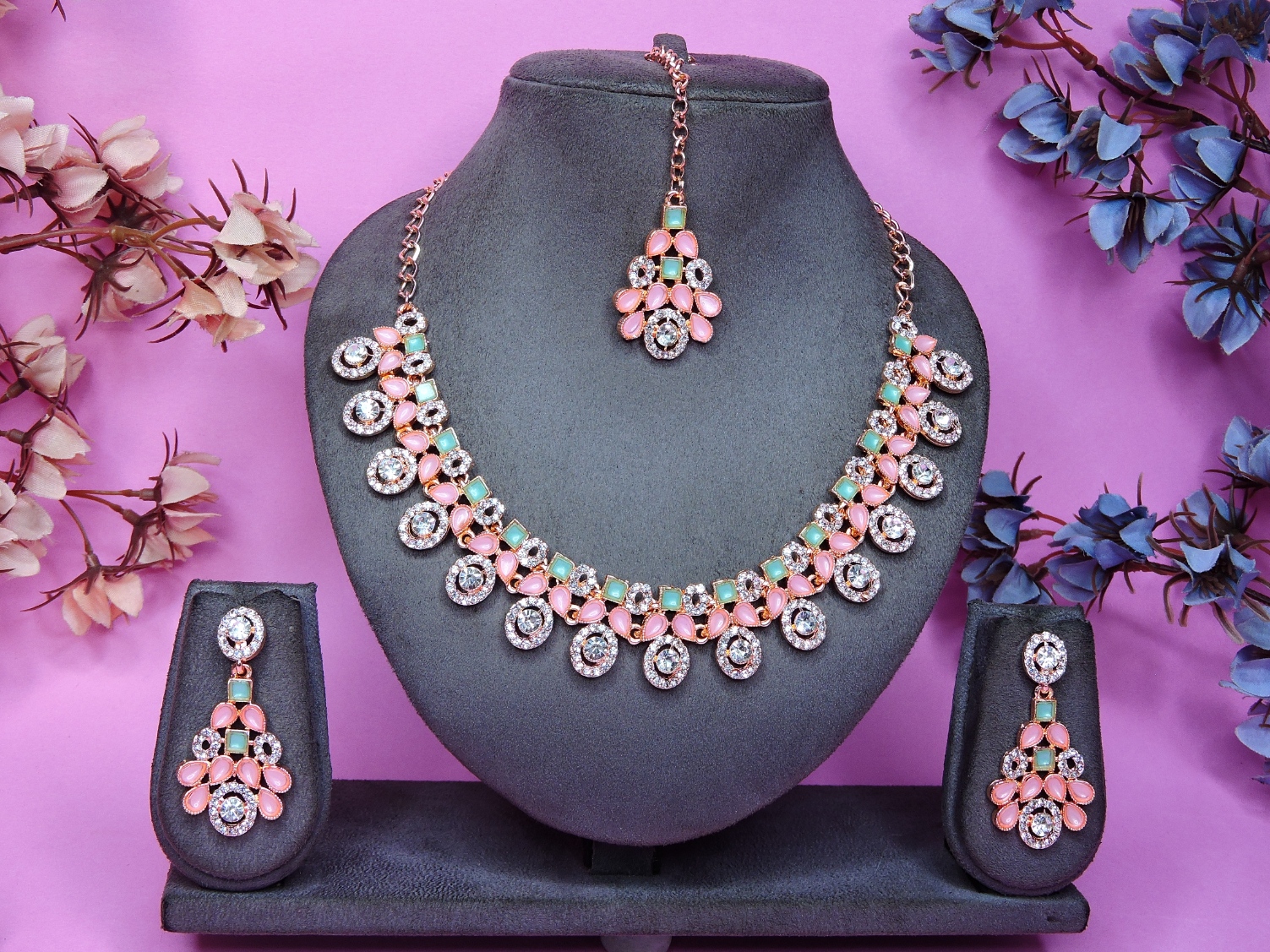 Pastel Fusion Dual Tone Necklace Set