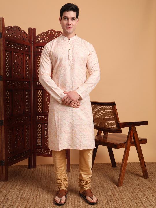 Peach Cotton Kurta