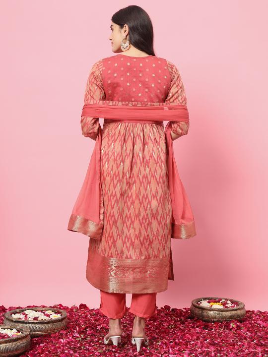 Peach Cotton Silk Salwar Suit — alternate view