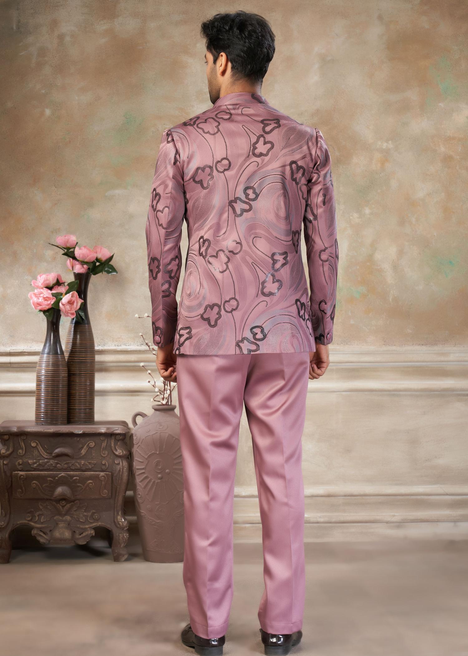 Peach Indo-Western Sherwani suit — alternate view