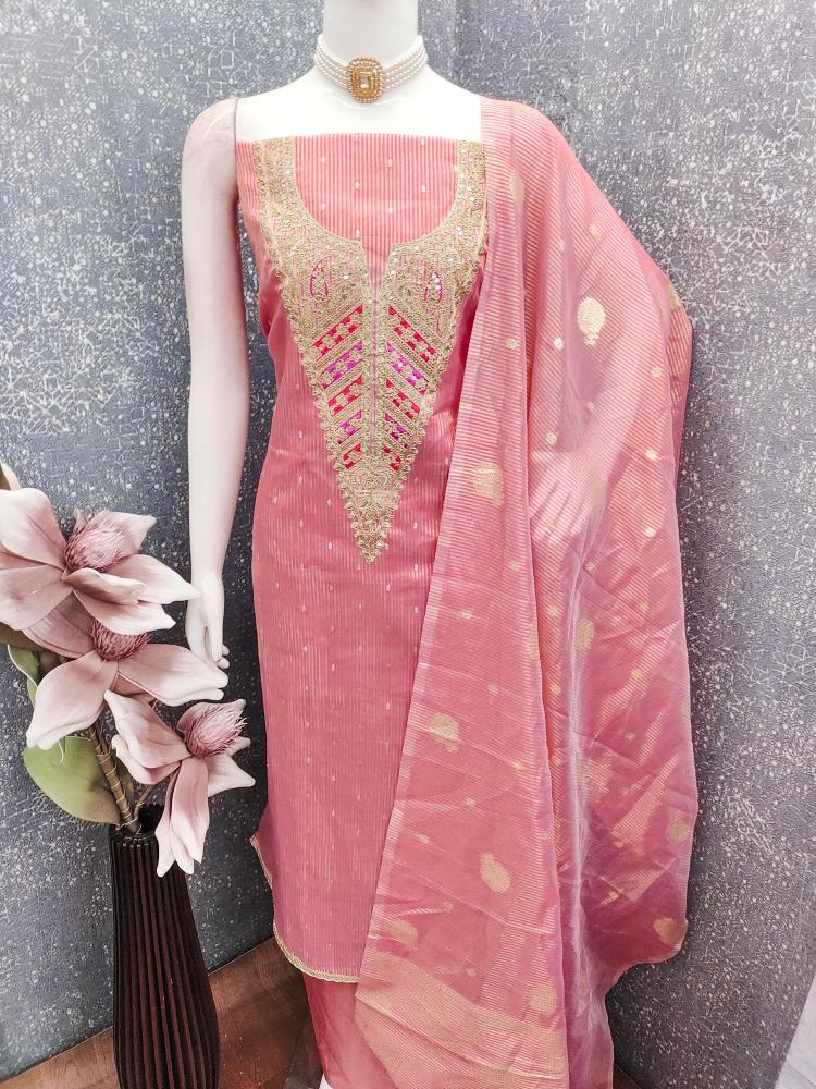 Peach Kasha Shimmer Salwar Suit