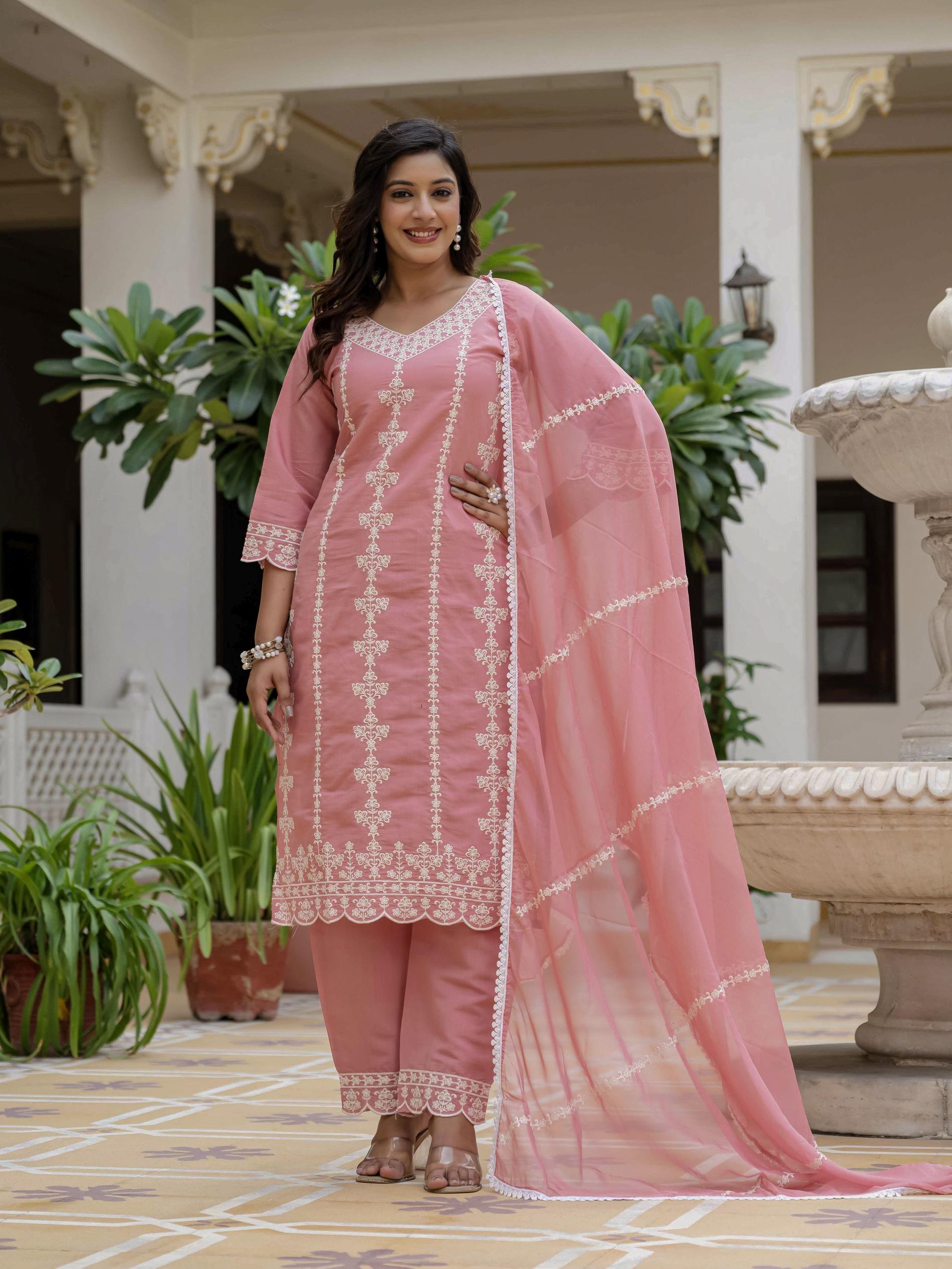 Peach Peach Roman Silk Salwar Suit