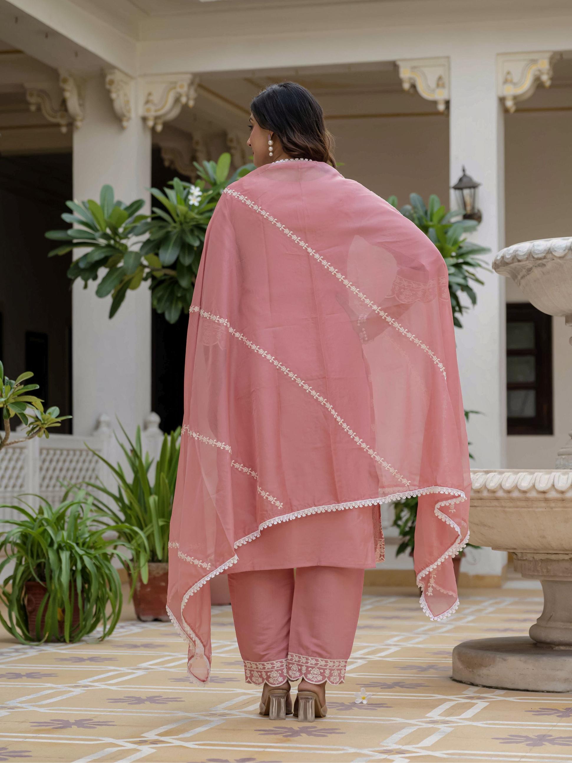 Peach Peach Roman Silk Salwar Suit — alternate view
