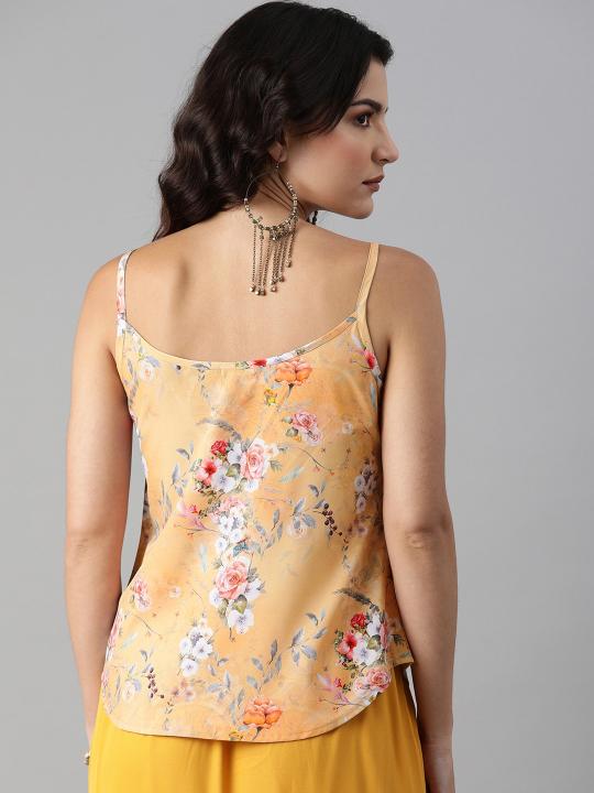 Peach Poly Crepe Short Kurti — alternate view