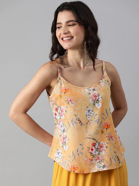 Peach Poly Crepe Short Kurti