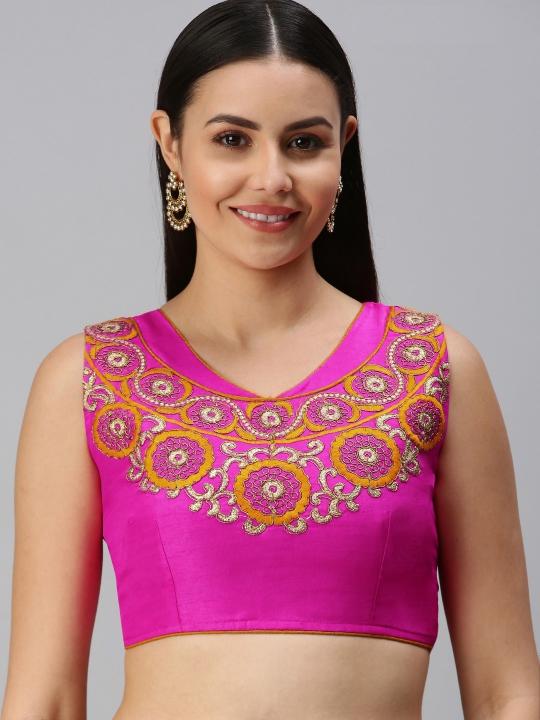 Pink Art Silk Readymade Blouse