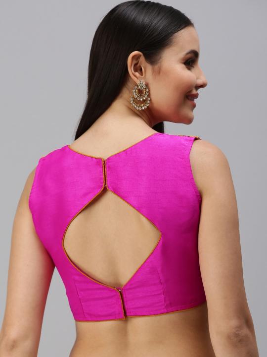 Pink Art Silk Readymade Blouse — alternate view