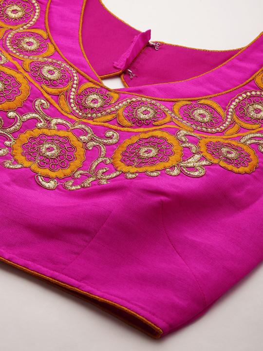 Pink Art Silk Readymade Blouse