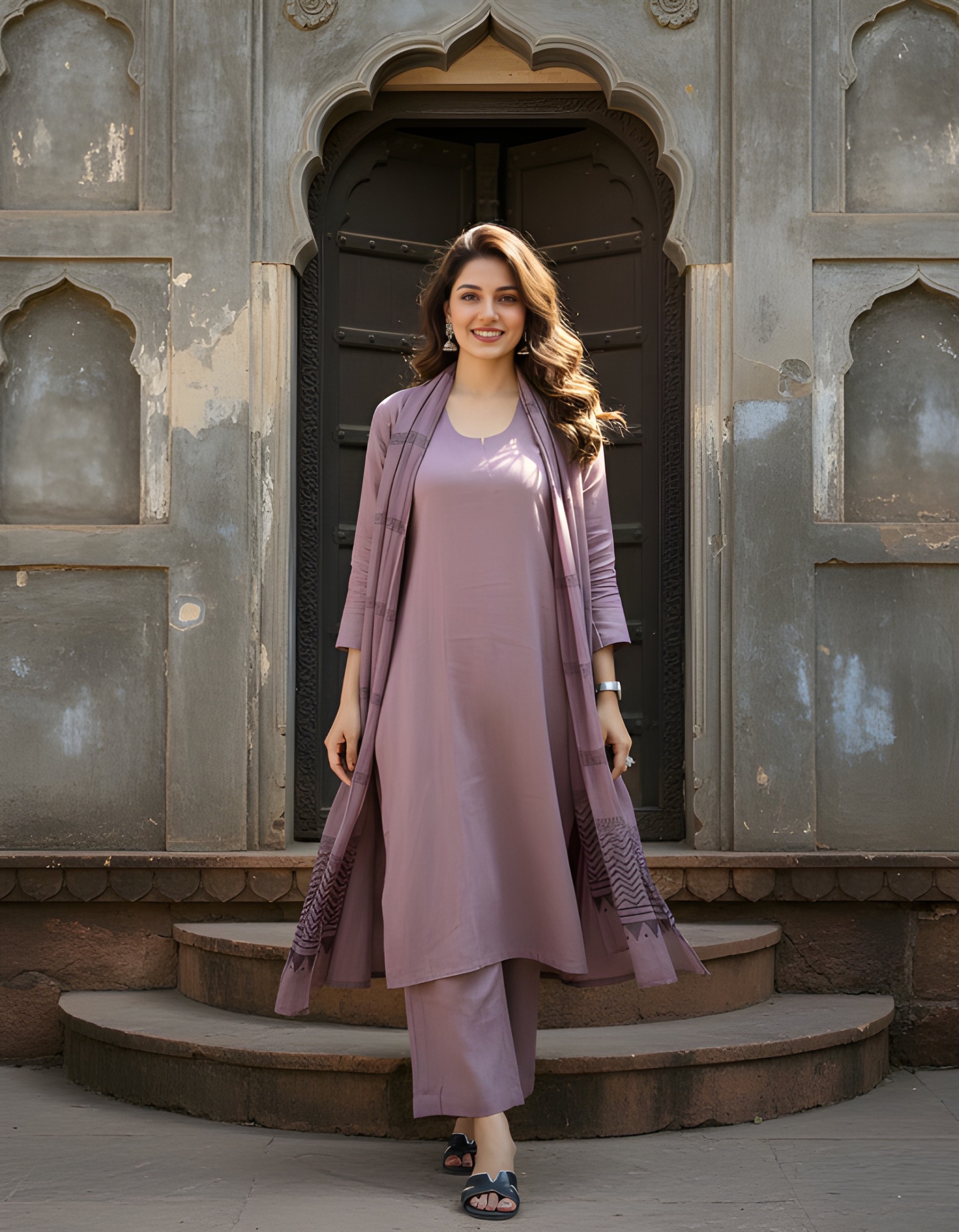 Pink Bandhani Printed Georgette Salwar Suit