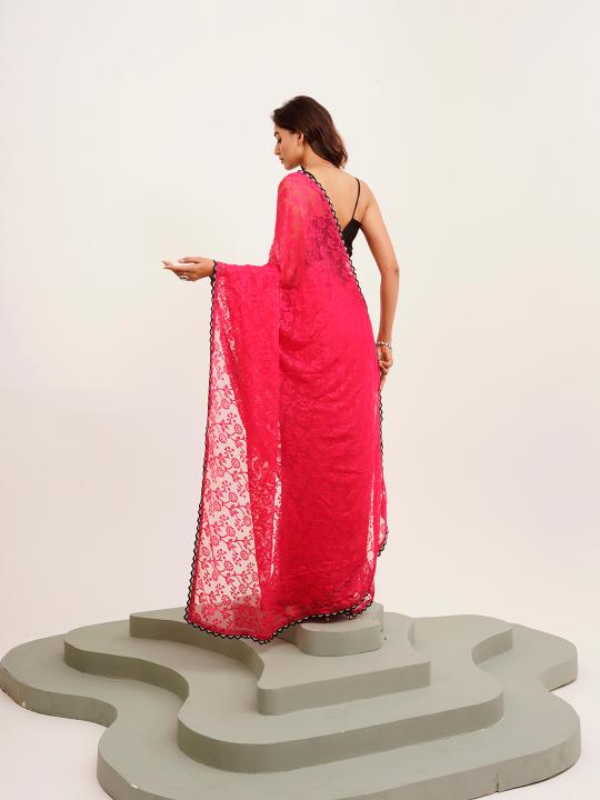 Pink Brasso Saree — alternate view