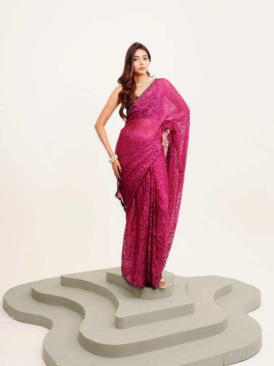 Pink Brasso Saree