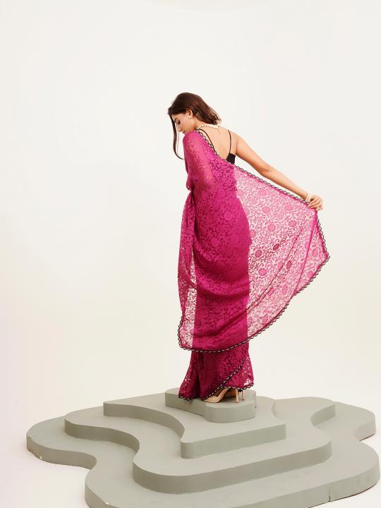 Pink Brasso Saree — alternate view