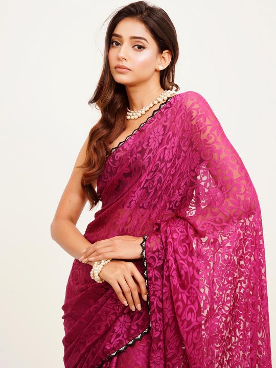 Pink Brasso Saree
