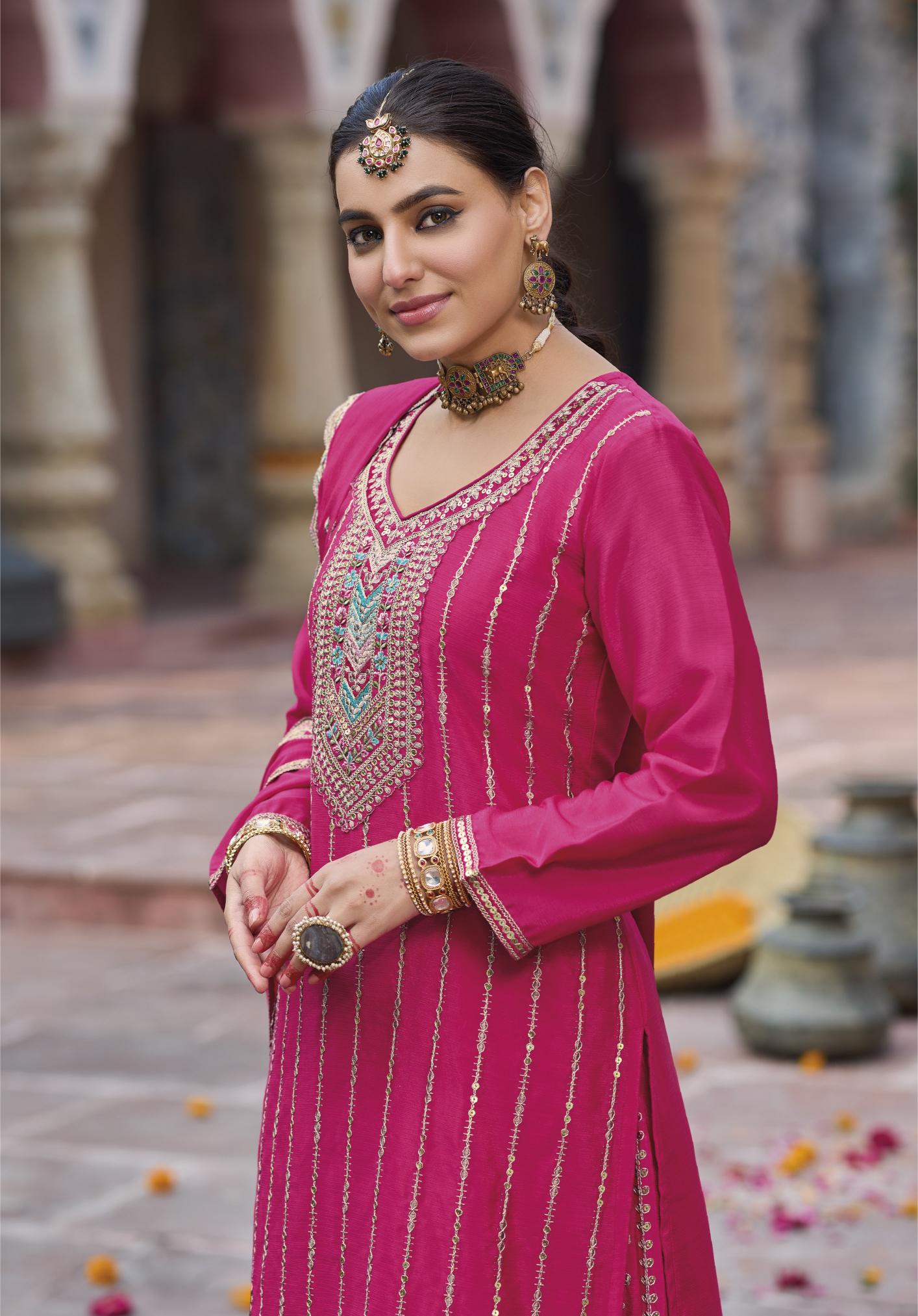 Pink Chinnon Palazzo Suit — alternate view