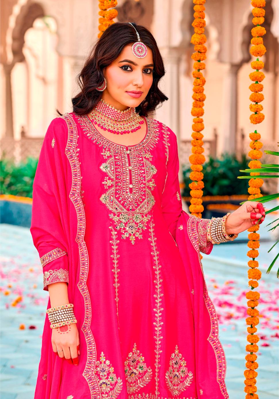 Pink Chinnon Salwar Suit — alternate view