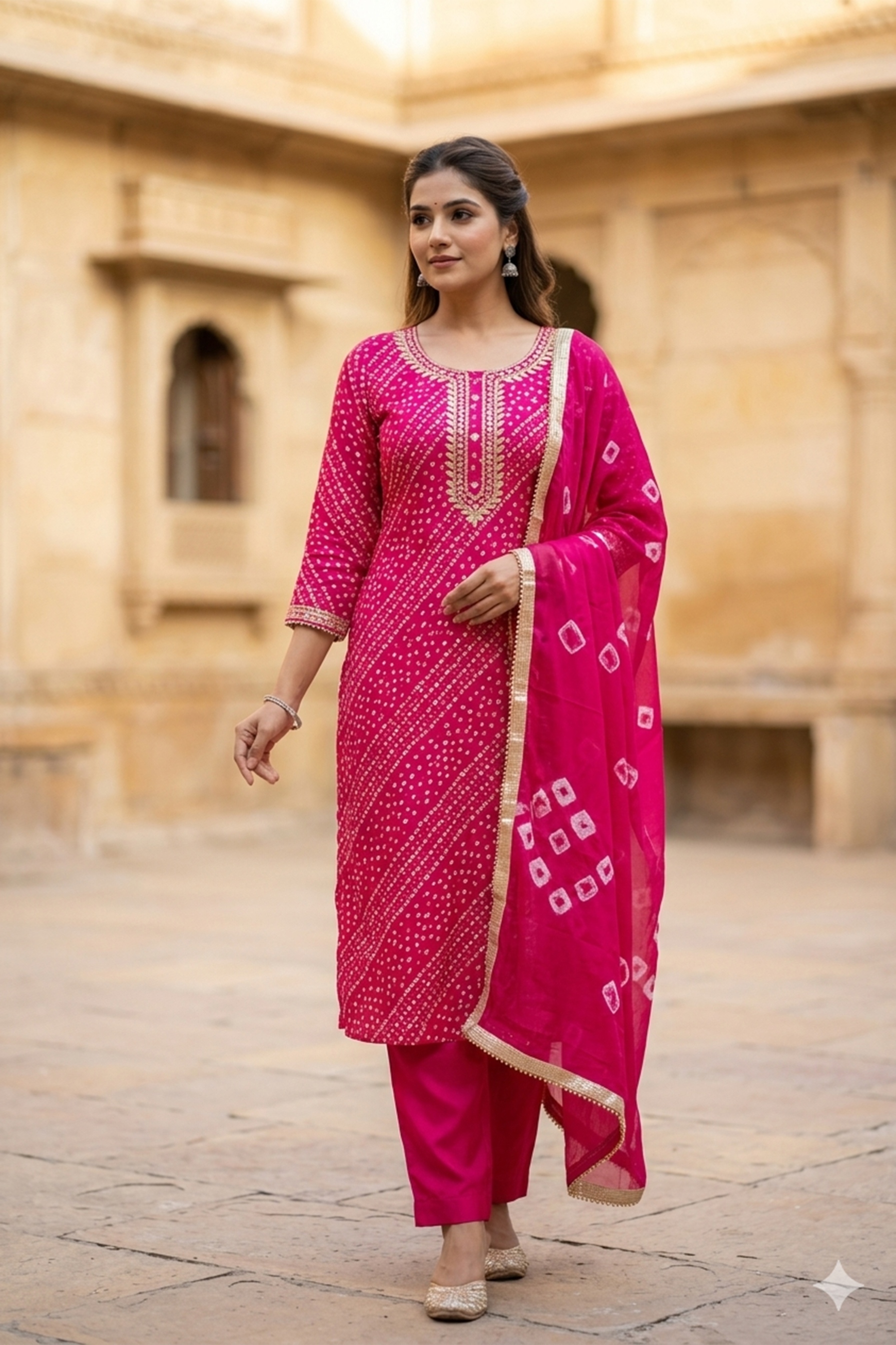Pink Cotton Soft Pattern Salwar Suit