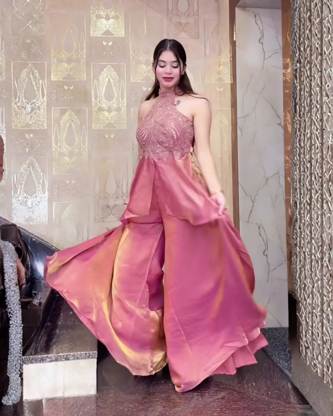 Pink Designer Embroidery Work Fendy Straight Suit