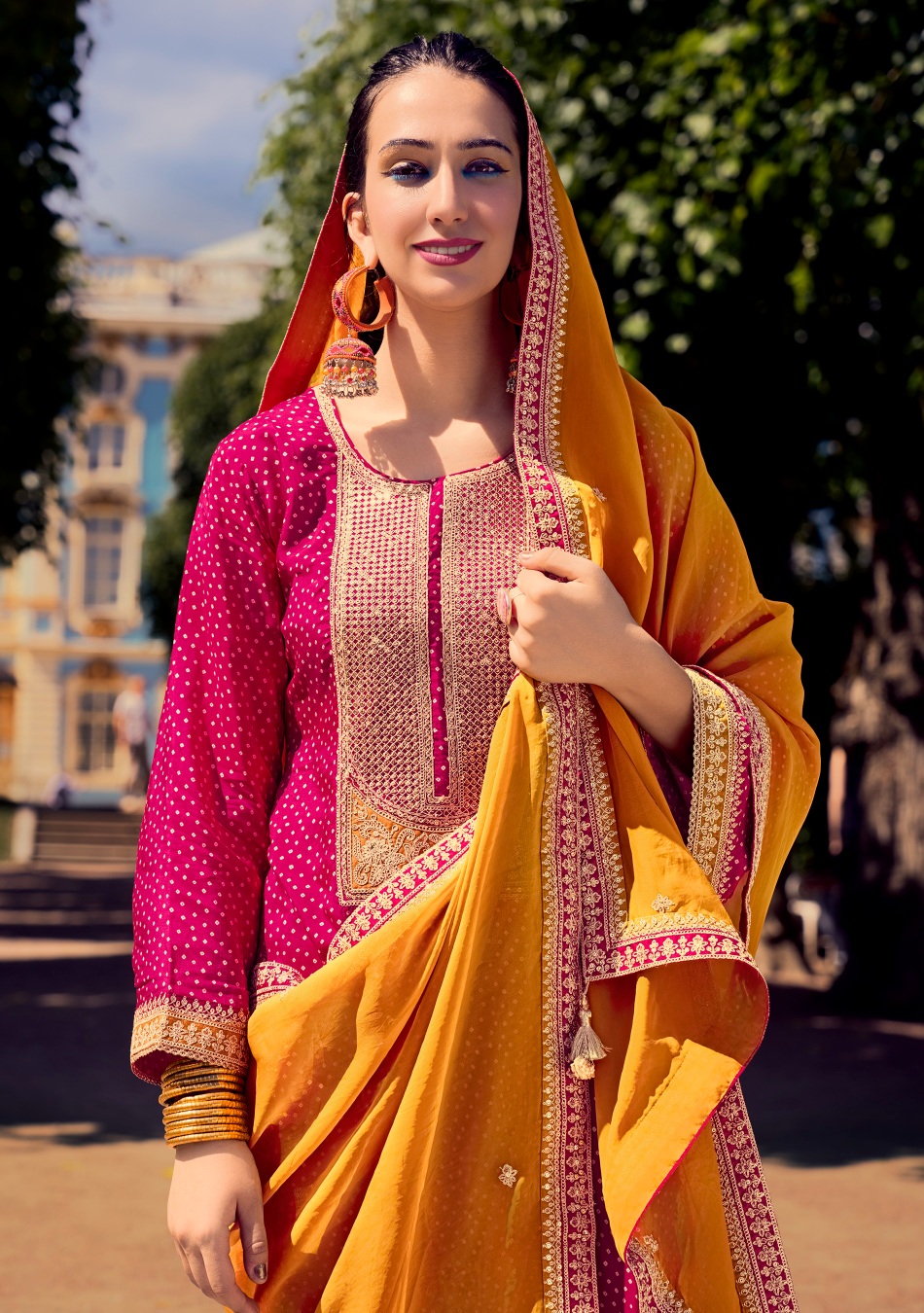 Pink Digital Print Bambarg Salwar Suit — alternate view