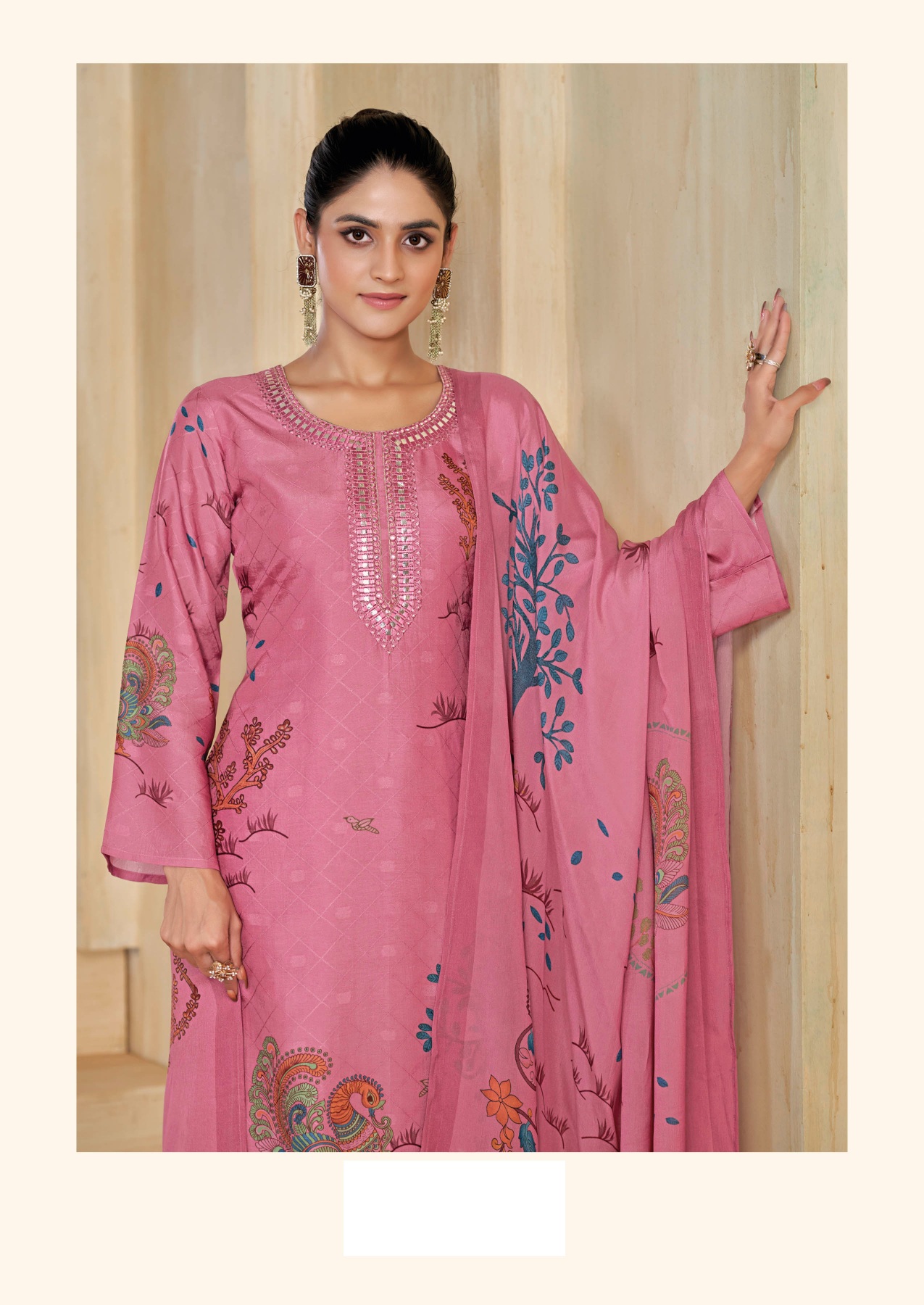 Pink Digital Print Silk Salwar Suit — alternate view