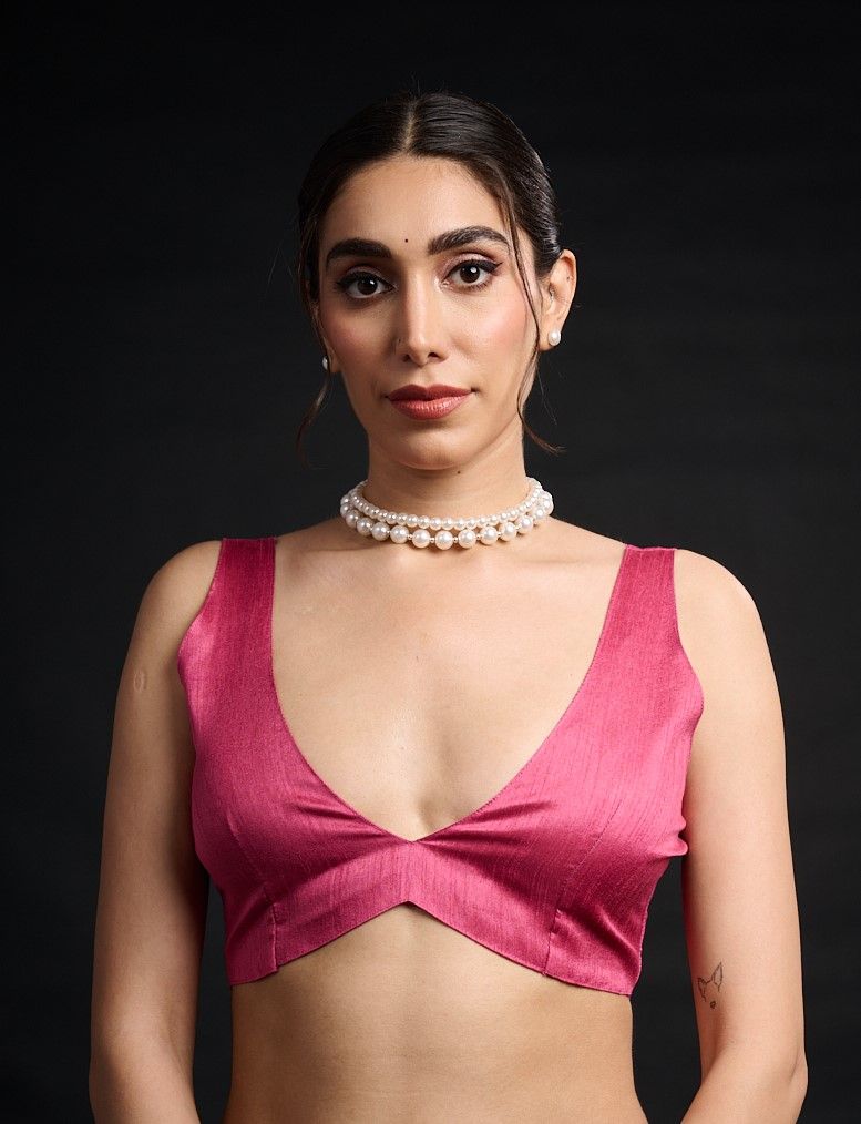 Pink Digital Printed Chinon Ready To Wear Saree