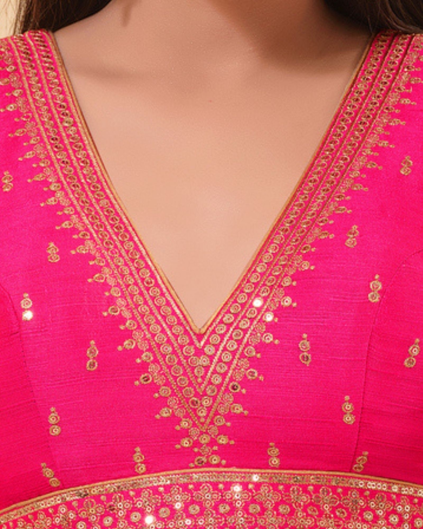 Pink Embroidered Mulbury Silk Blouse