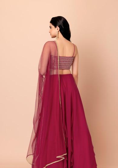 Pink Festive Georgette Lehenga — alternate view