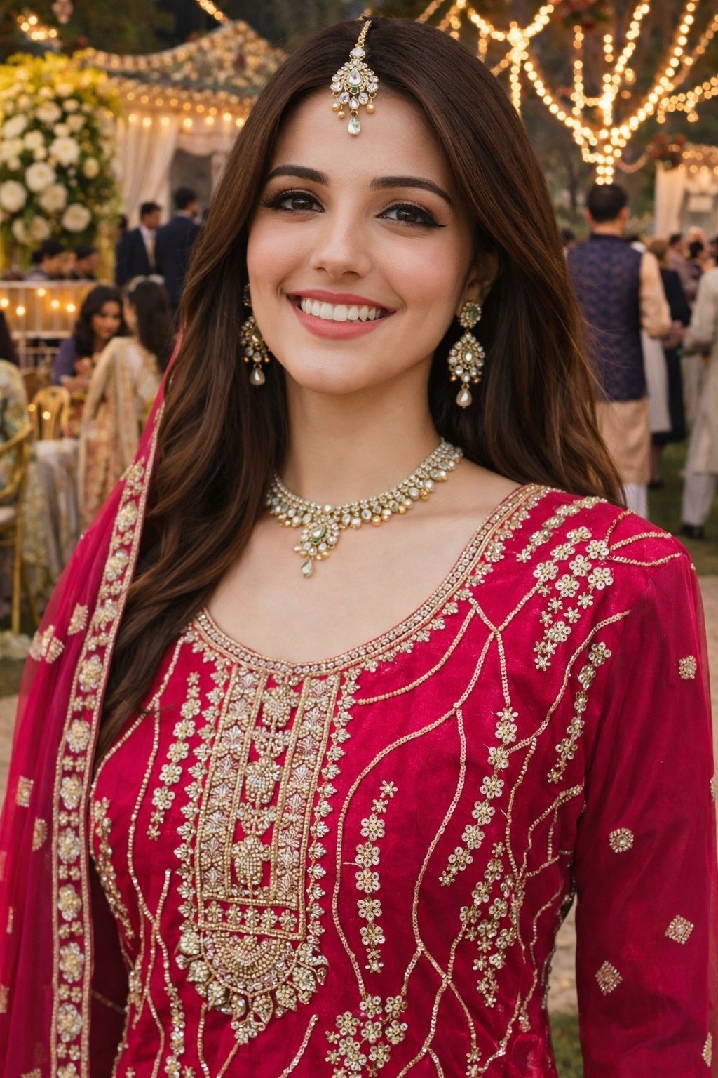 Pink Floral Designer Embroidery Fendy Silk Sharara Suit