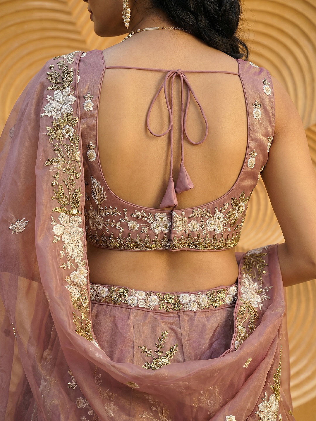 Pink Floral Embroidered Bridal Lehenga Choli — alternate view