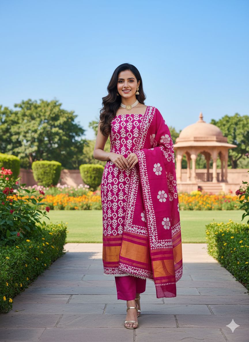 Pink Gajji Silk Salwar Suit
