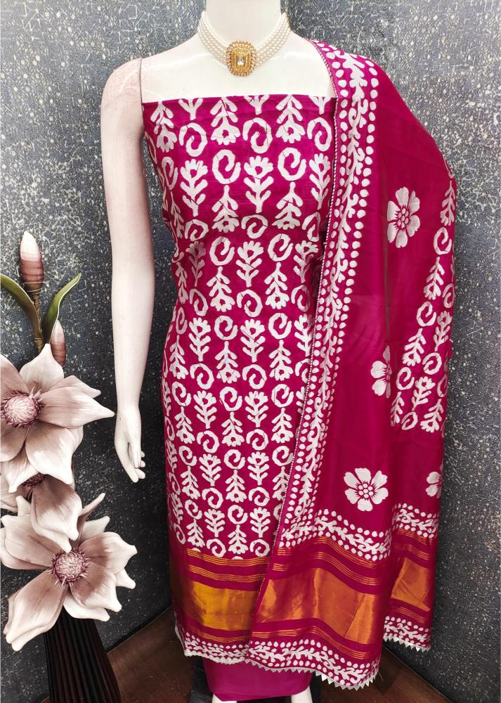 Pink Gajji Silk Salwar Suit
