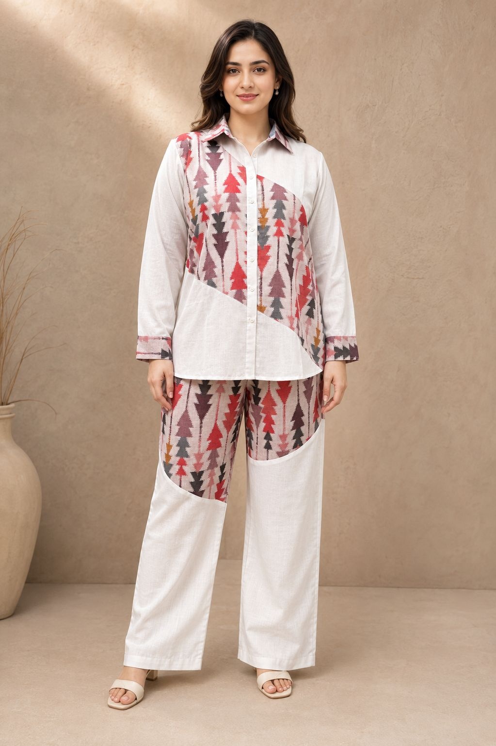 Pink Geometric Printed Co-Ord Set