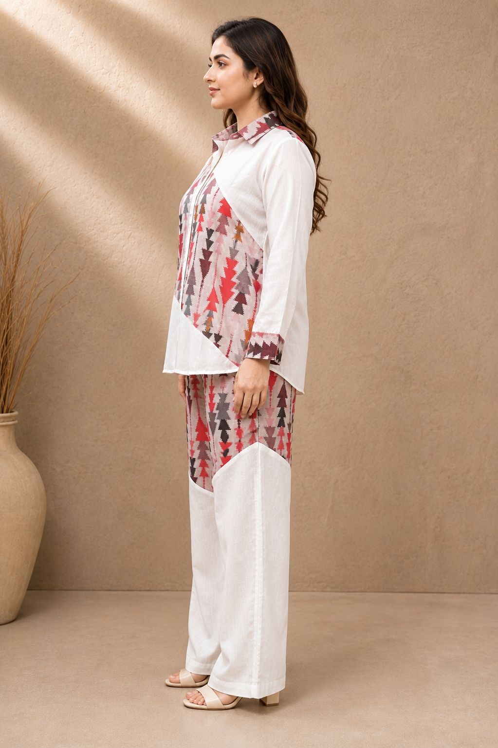 Pink Geometric Printed Co-Ord Set