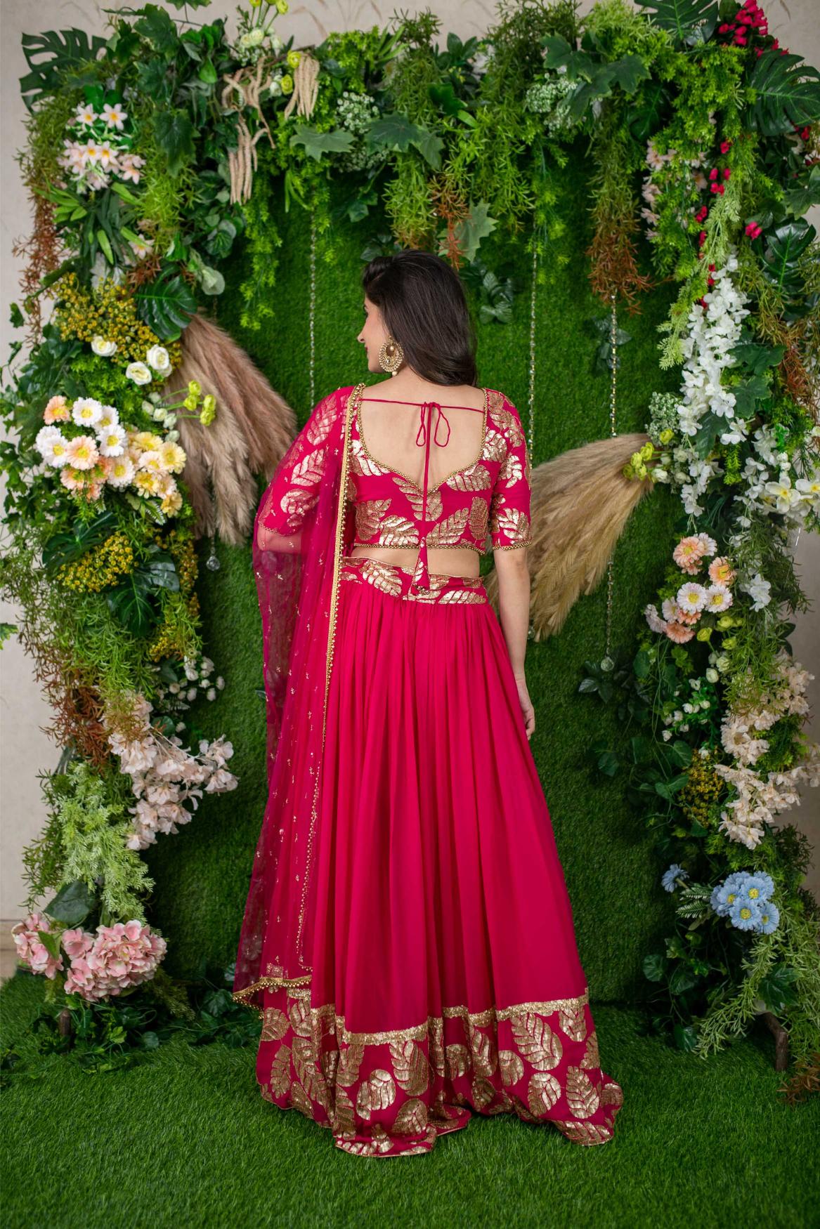 Pink Georgette Lehenga Choli — alternate view