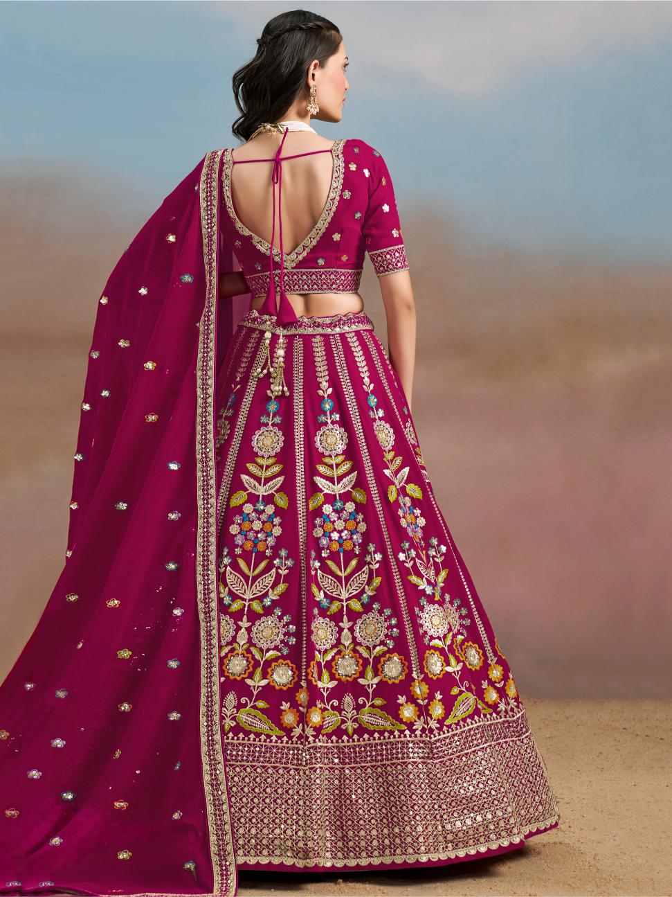 Pink Georgette Lehenga Choli — alternate view