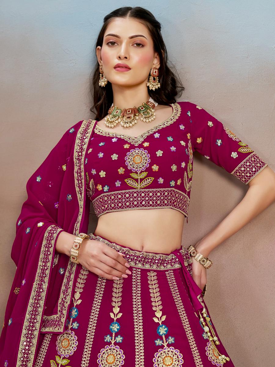Pink Georgette Lehenga Choli