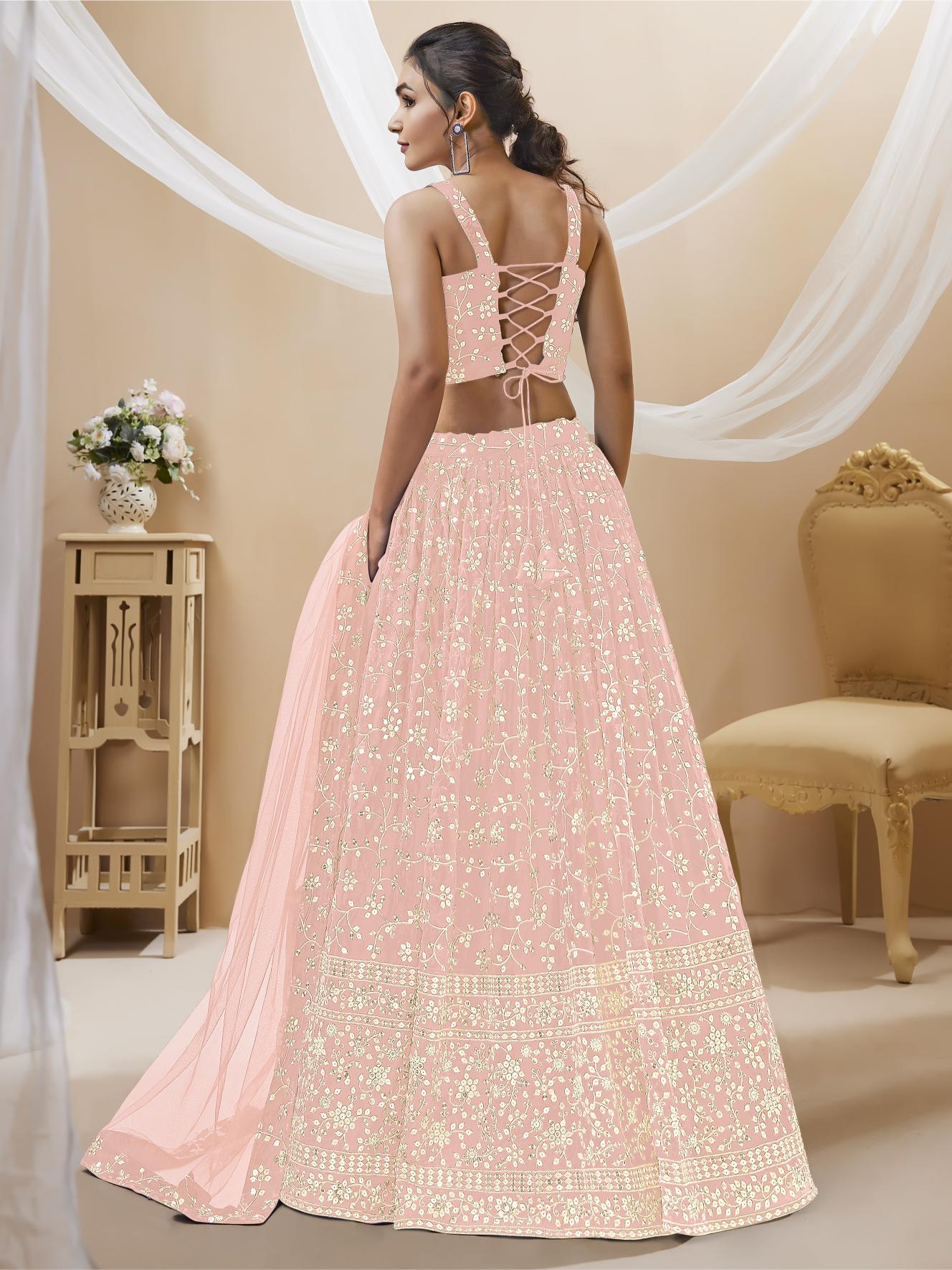 Pink Georgette Lehenga Choli — alternate view