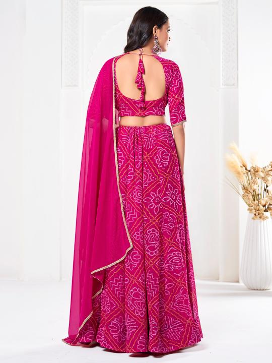 Pink Georgette Party Wear Lehenga — alternate view