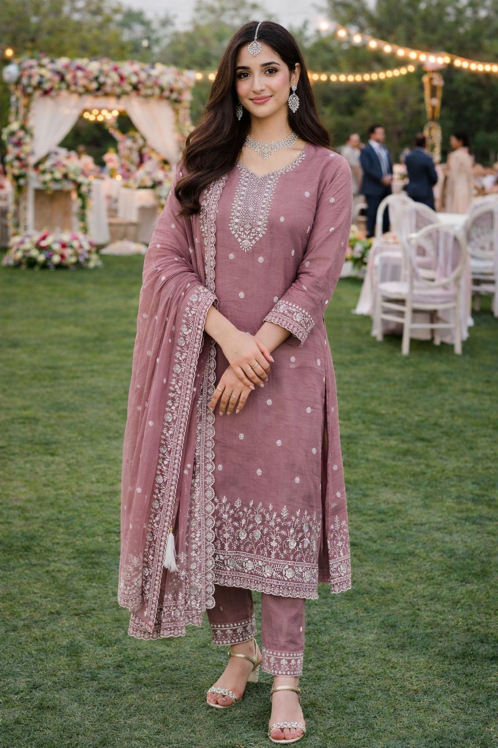 Pink Gold Crush Embroidered Salwar Suit
